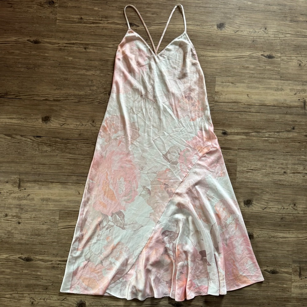 Victoria's Secret Pink Floral Slip Dress with Criss Cross Back